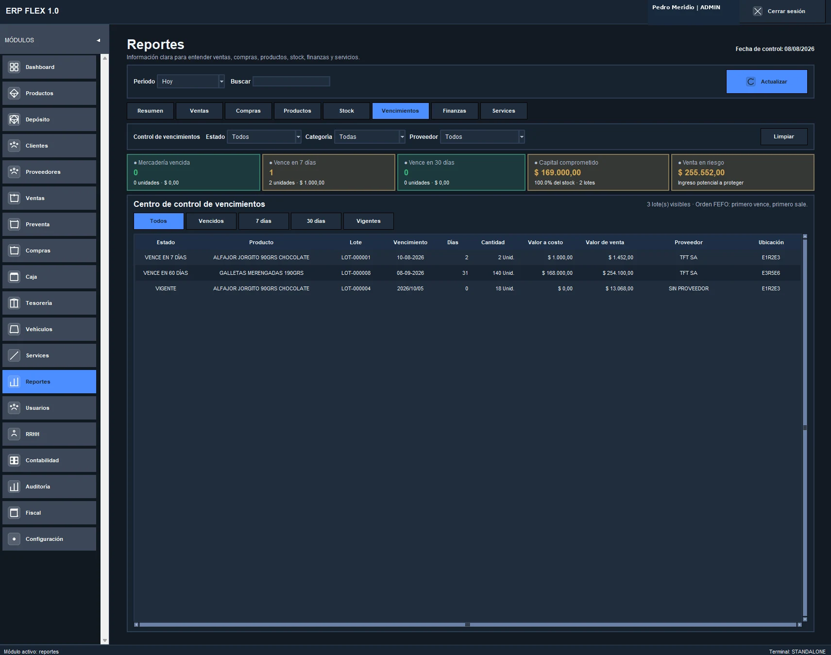 Reportes de ERP FLEX